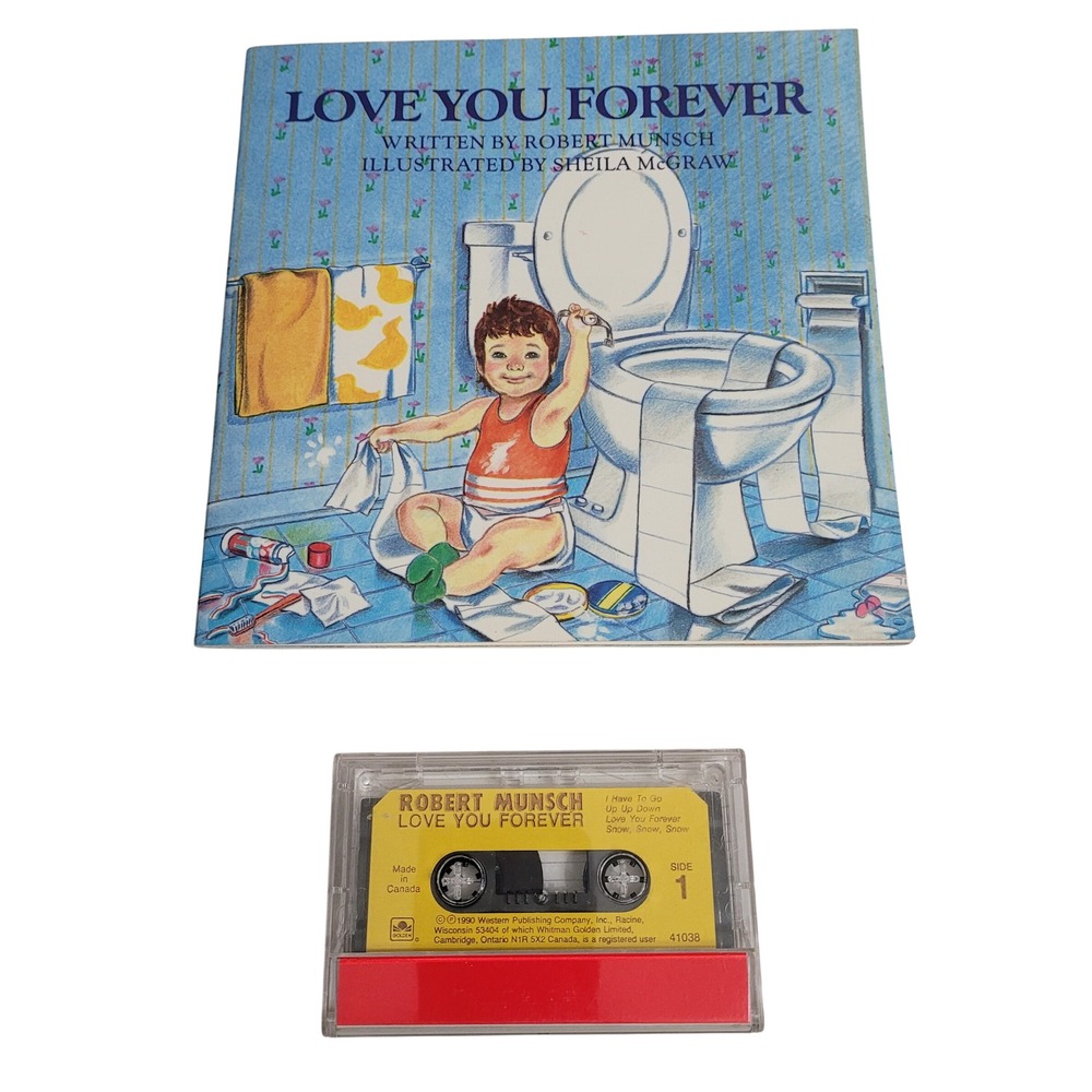 Robert Munsch Love You Forever Book and Audio Cassette Tape Set Vintage 1990